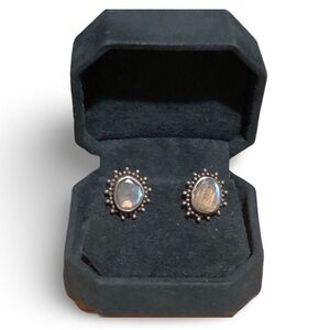RAINBOW MOONSTONE Stud Earrings